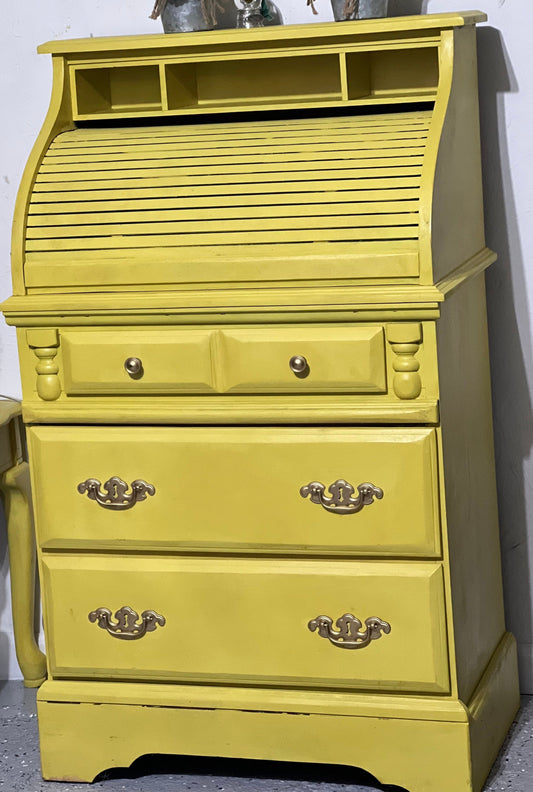 Yellow Secretary Desk Traditionally Designed