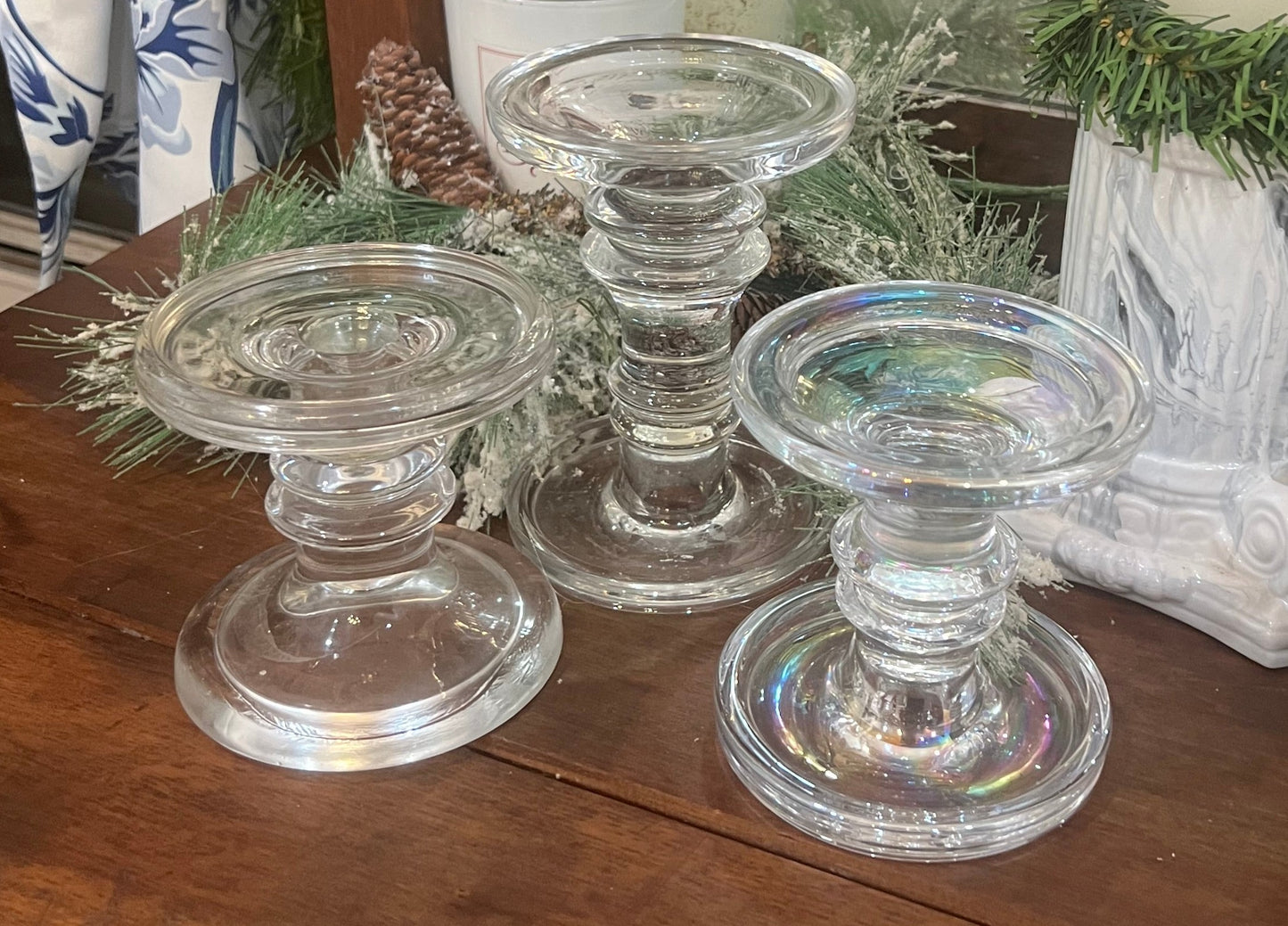 Glass Candle Holder Set