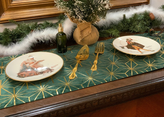 Green and Gold Table Runner