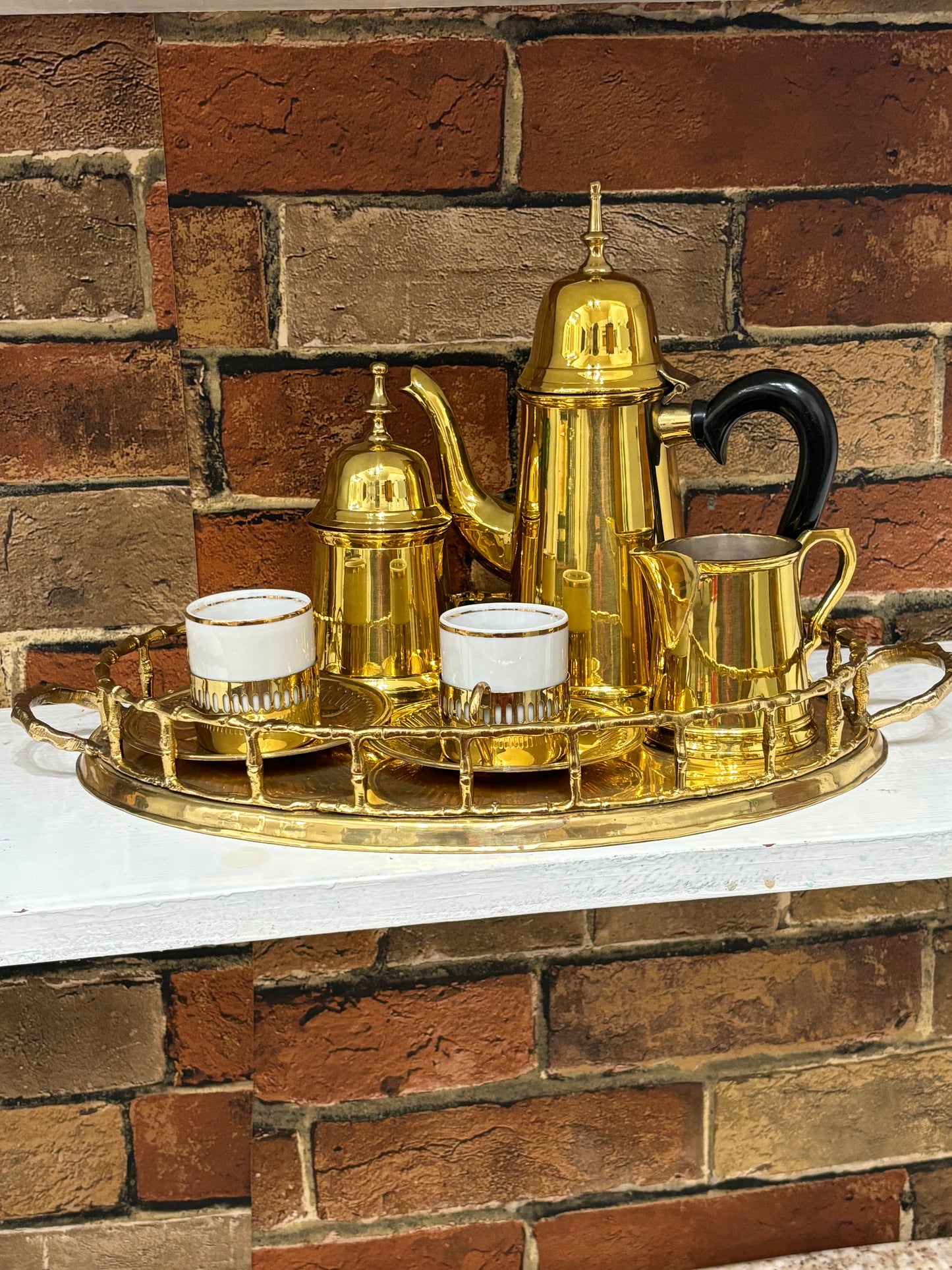 Brass Tea/Coffee Expresso Set