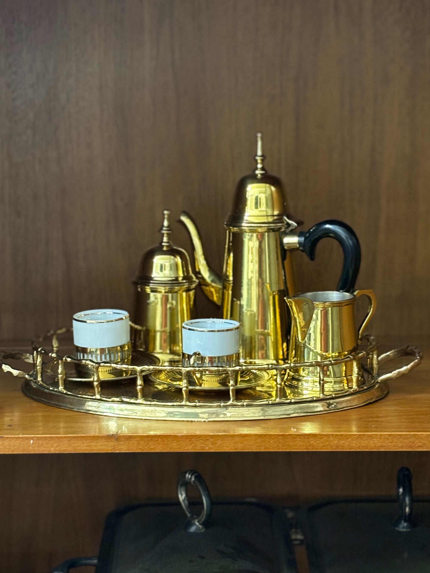 Brass Tea/Coffee Expresso Set