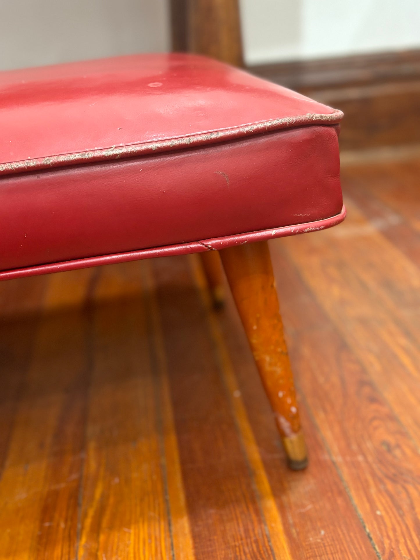 Vintage Footstool Cherry Red