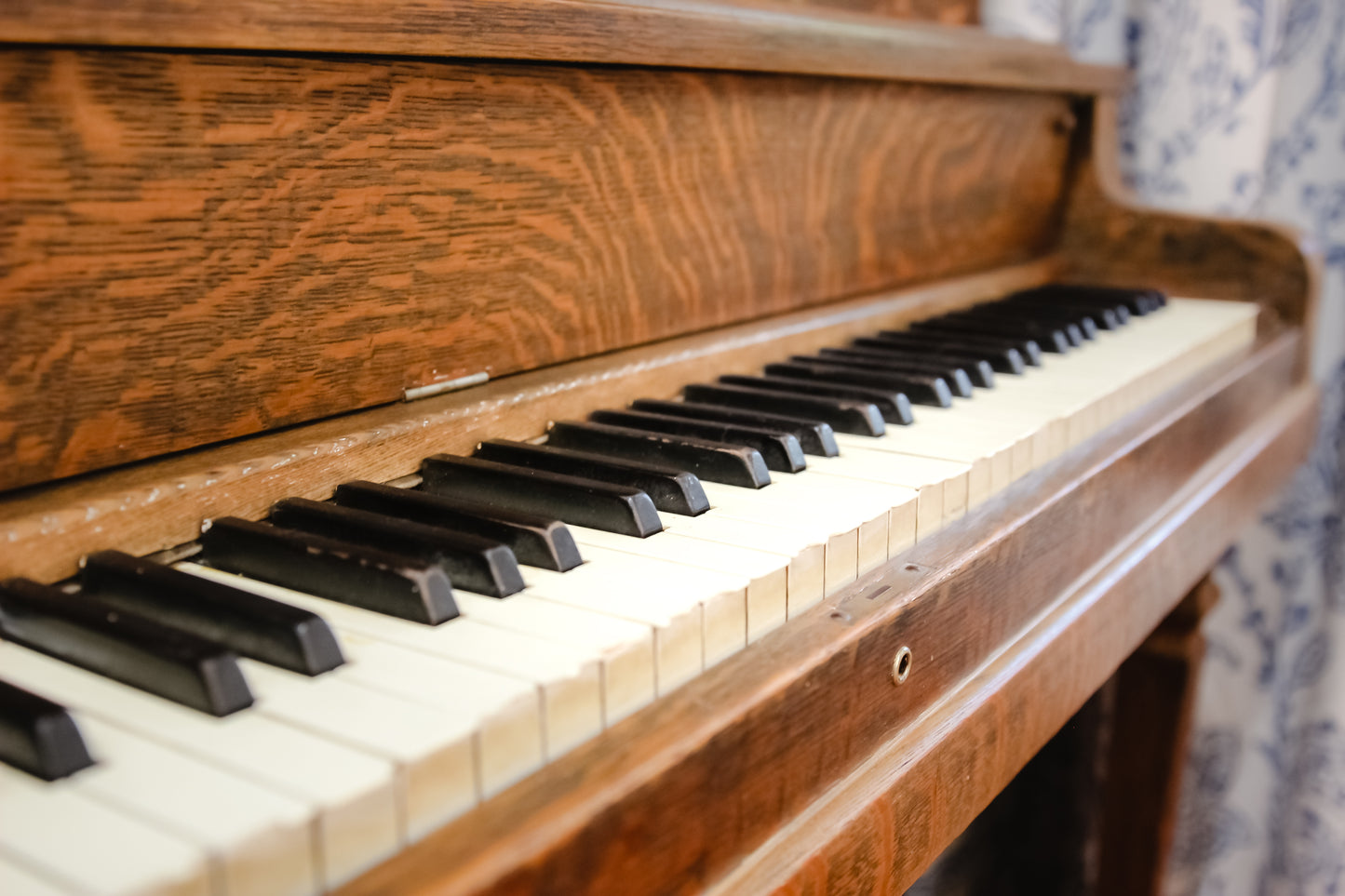 Antique Vintage Upright Oak Piano