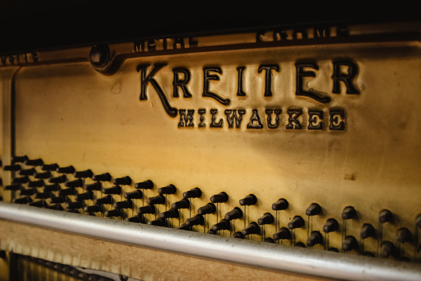 Antique Vintage Upright Oak Piano