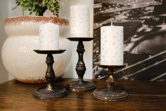 Black Rustic Candle Holder