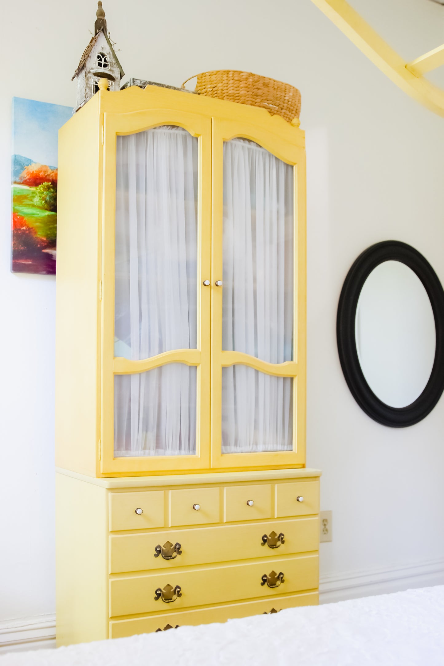 Yellow Hutch/ Bookcase