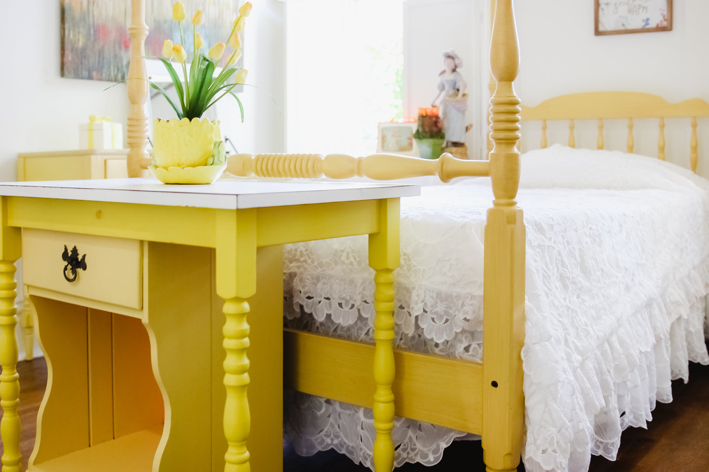 Vintage Yellow Small Desk (Kids)